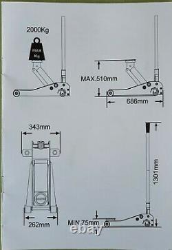 MAC TOOLS 2 Ton Low Profile Hydraulic Trolley Floor Jack Rapid Lift Car 03618 #2