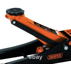 New Draper 73mm Low Entry Trolley Jack 2.25 Ton Garage Floor Quick Lift Orange