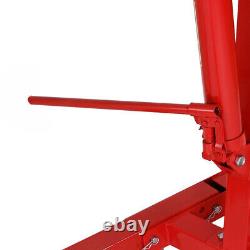 Red Mobile 1 Ton Folding Hydraulic Engine Mechanics Crane Hoist Lift Jack Stand