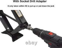 Scissor Jack Max. 3 Ton Load Capacity with Socket Drill Adapter, Lift