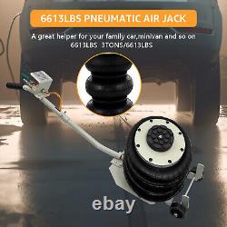 Triple Bag Air Jack 3 Ton 6600 lbs White Pneumatic Jack Car Lift 16 Compressed