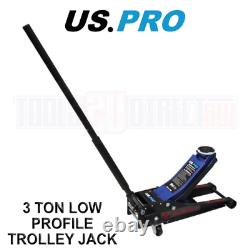 US PRO Tools 3 Ton Low Profile Trolley Jack Rapid Lift Rockhold 10108