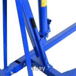 Wheeled 2 Ton Tonne Hydraulic Engine Crane Stand Folding Hoist Lift Jack Blue