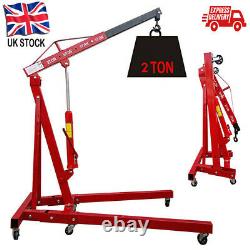 2 Ton Hydraulic Engine Crane Stand Lift Jack Folding Adjustable Garage Royaume-uni