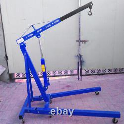 Chariot Hydraulique Pliant Crane Hoist Lift Jack Stand 1 Ton Workshop Lifting Tool