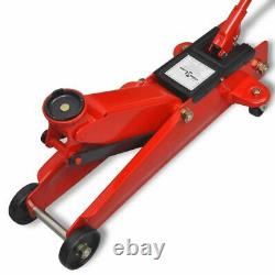 Faible Profil Hydraulic Floor Jack 3 Tonnes Red Car Trunk Lifting Wind Up Garage