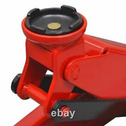 Faible Profil Hydraulic Floor Jack 3 Tonnes Red Car Trunk Lifting Wind Up Garage
