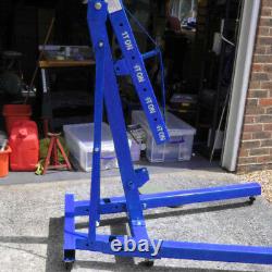 Grue Pliante De Moteur Bleu 1 Tonne Hoist Lift Workshop Hydraulic Lifting Jack