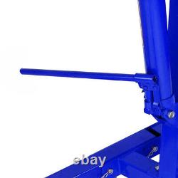 Grue hydraulique pliante bleue avec support de levage pour moteur et roues d'atelier d'une tonne