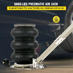 Pneumatique Triple Air Bag Car Jack Trolley 3 Ton 6600 Lbs Cap 400 MM Hauteur De Levage