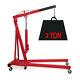 Red Folding Hydraulique 2 Ton Crane Stand Hoist Lift Jack Workshop Garage