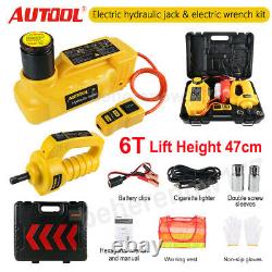 Voiture 6 T Ton Jacks Electric Floor Jacks Lift With Impact Wrench Portable 12v DC